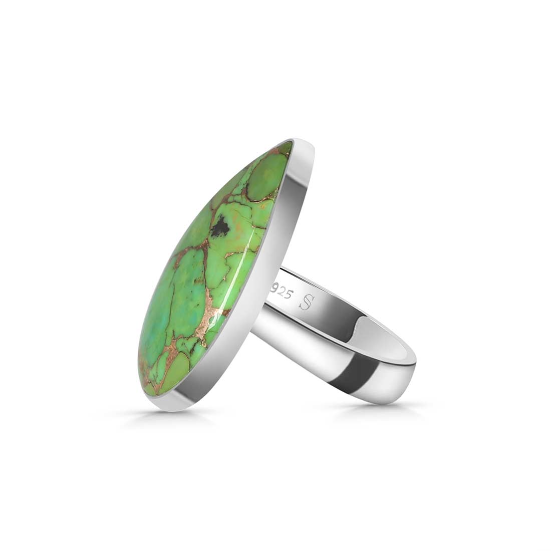 Green Copper Turquoise Adjustable Ring-(GCT-R-23.)